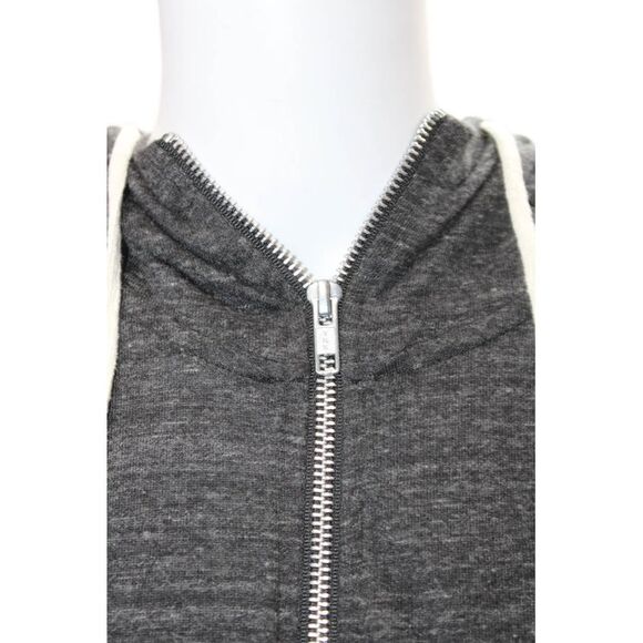 Hipchik Couture Womens Floral Print Drawstring Zipped Hooded Jacket Gray Size XS - Picture 4 of 6